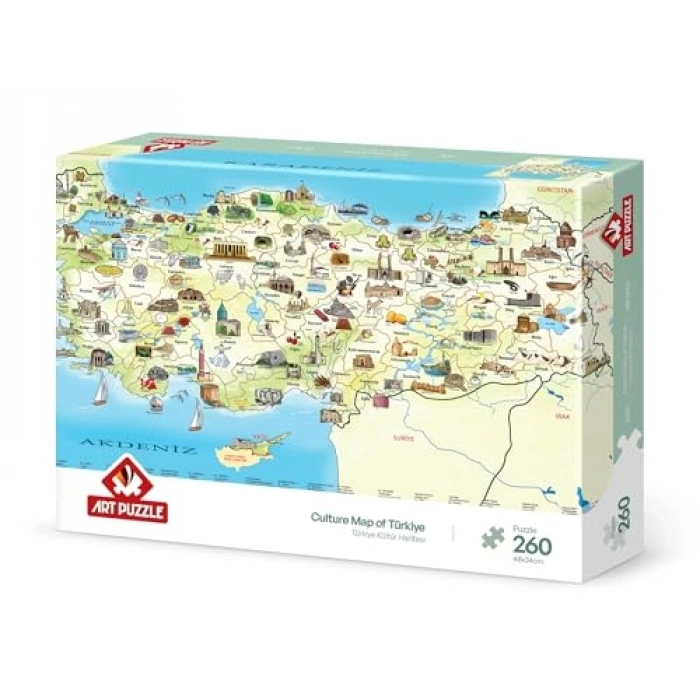 260 Parça Türkiye Kültür Haritası Temalı Yapboz