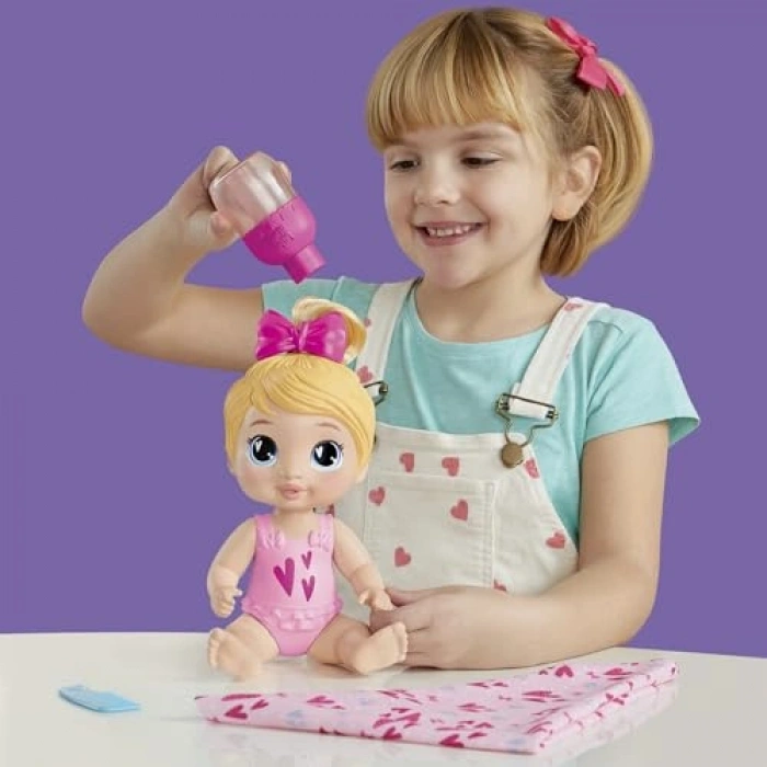 28 cm Suda Oynanabilir Oyuncak Bebek, Sarı Saçlı Eğlenceli Set