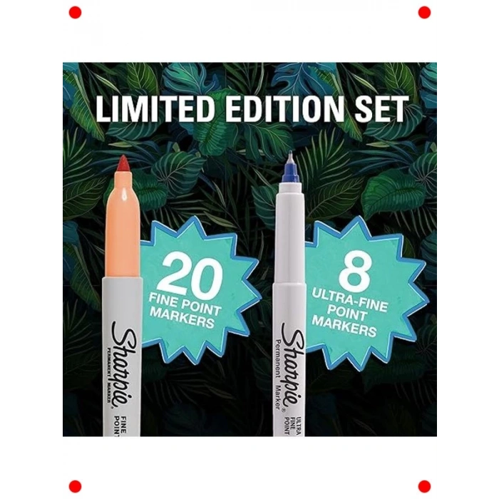 28li Tavus Kuşu Temalı İnce Uçlu Kalıcı Markör