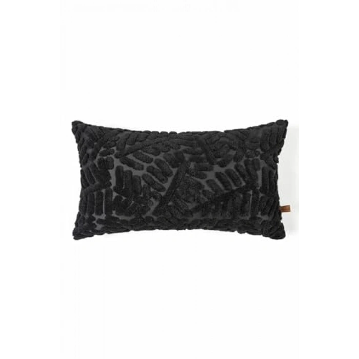 28x50 cm Siyah Jakarlı Kırlent, Orman Temalı