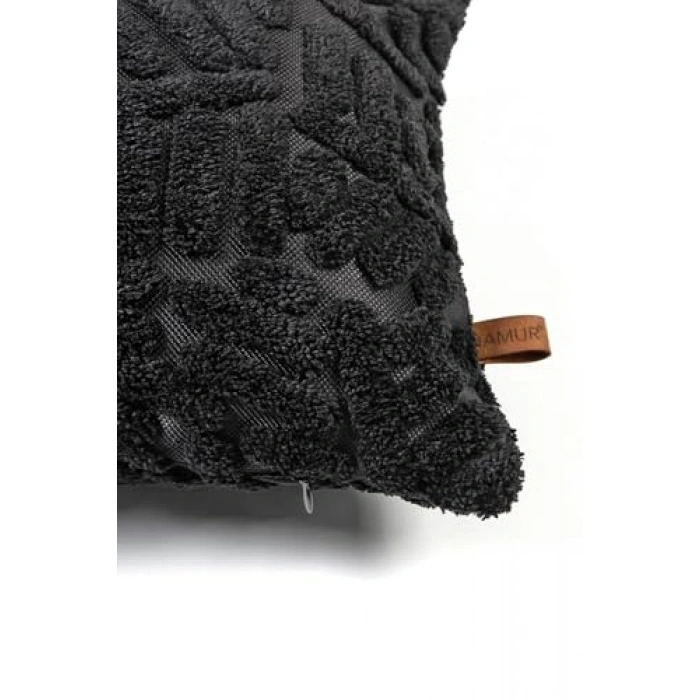 28x50 cm Siyah Jakarlı Kırlent, Orman Temalı