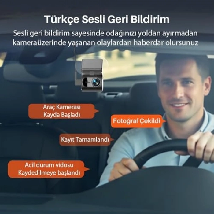 2K 1296P Gece Görüşlü Akıllı Araç Kamerası, 145° Geniş Açı