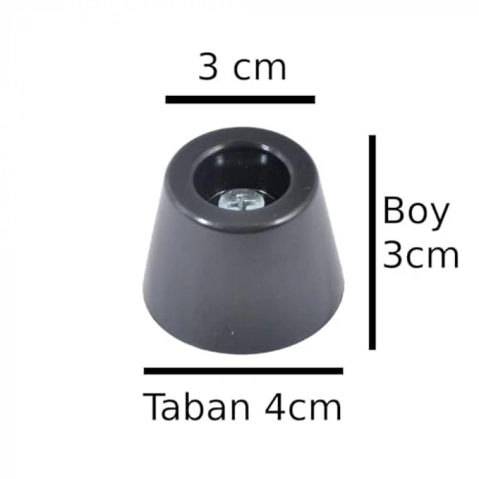 3-4 cm Çapında Plastik Konik Ayak Yükseltici, 3 cm Boy