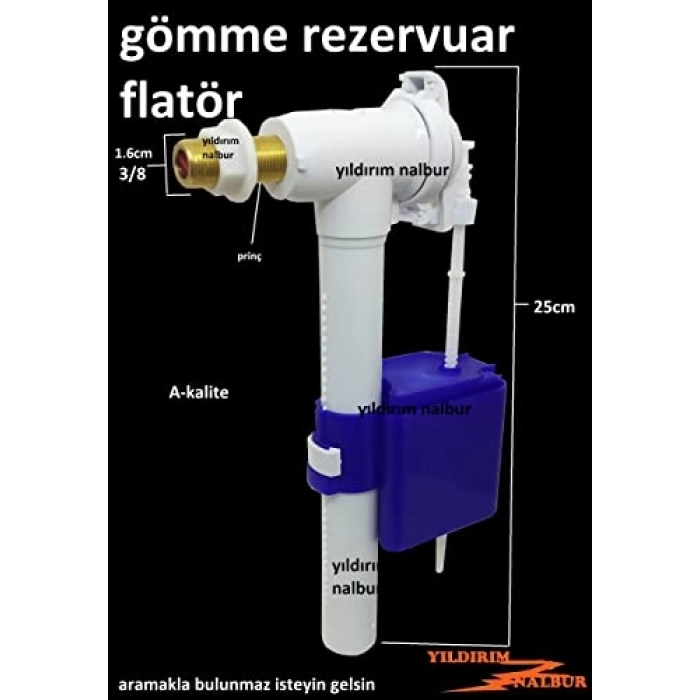 3/8 Gömme Rezervuar Şamandırası, Geberit Modeli İçin Uygun