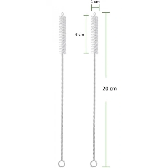 3 Adet Çelik Pipet Temizleme Fırçası