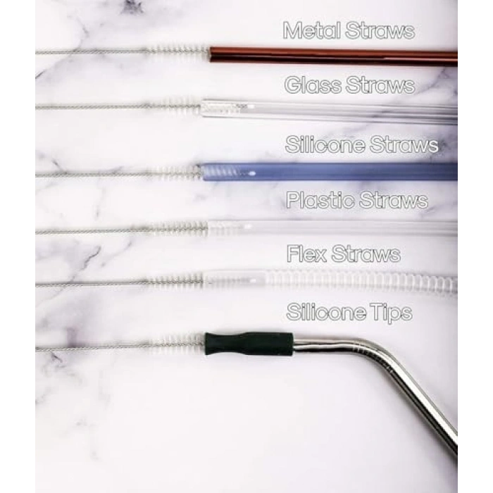 3 Adet Çelik Pipet Temizleme Fırçası