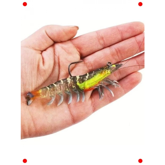 3 Adet Gerçekçi Silikon Karides Balık Yemi - LRF Spin