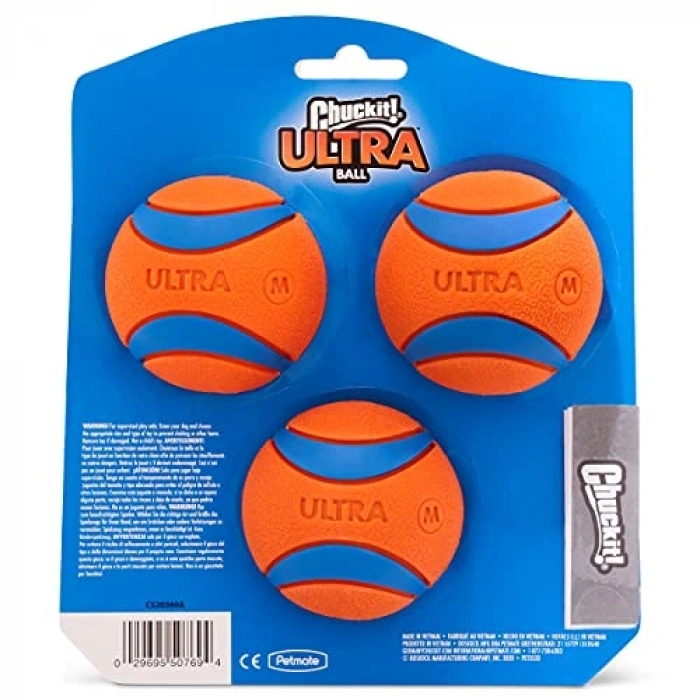3 Adet Medium Boy Chuckit! Ultra Ball, Dayanıklı Kauçuk