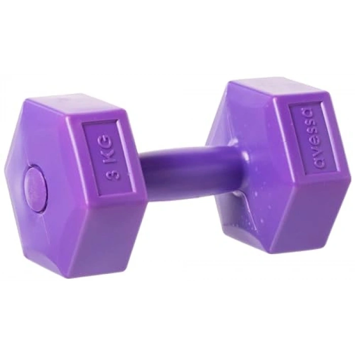 3 Adet Plastik Dambıl Seti, Mor Renkli ve Dayanıklı