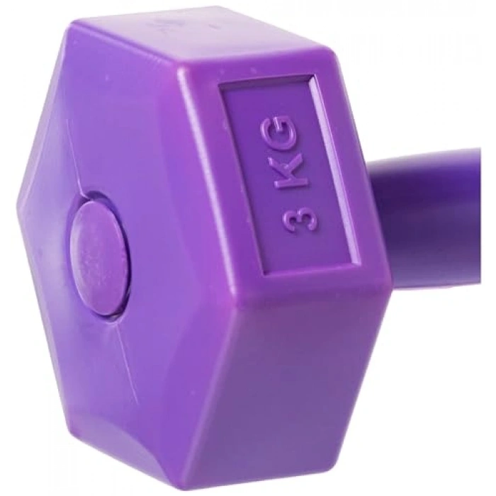 3 Adet Plastik Dambıl Seti, Mor Renkli ve Dayanıklı