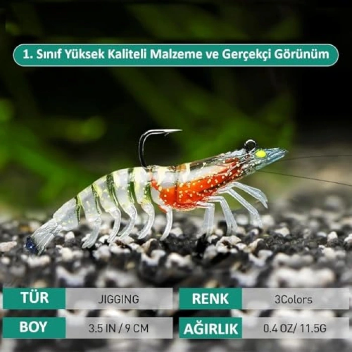 3 Adet Silikon Balık Yemi, 9cm Uzunluğunda ve Gerçekçi