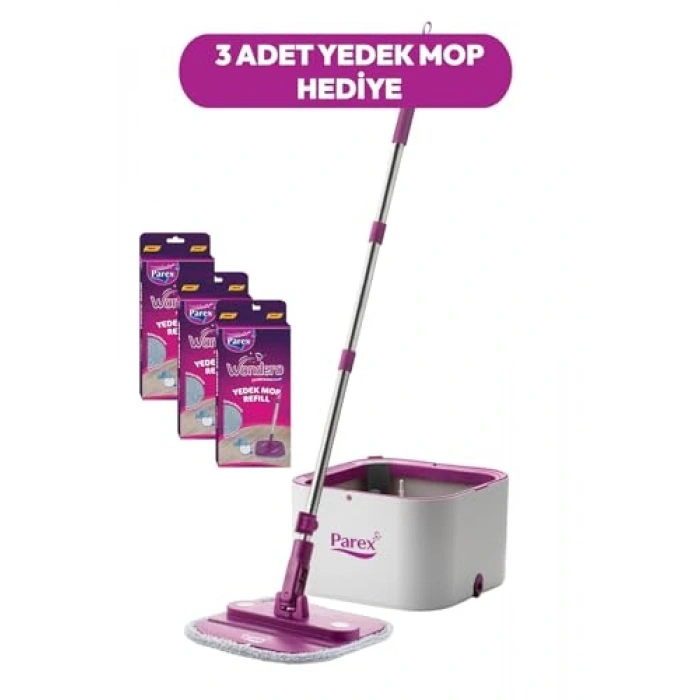 3 Adet Yedek Mop ile Otomatik Temizlik Seti