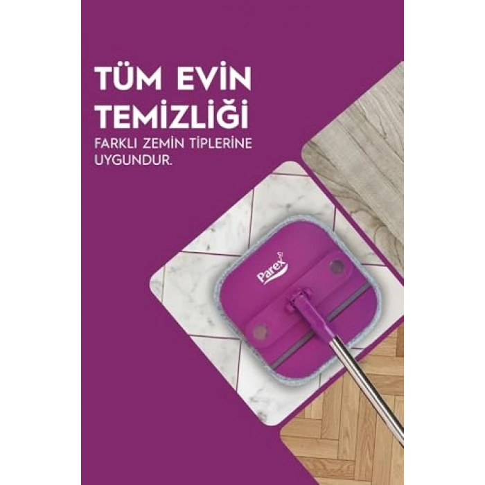 3 Adet Yedek Mop ile Otomatik Temizlik Seti