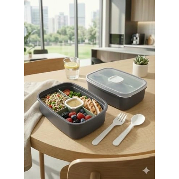 3 Bölmeli Sızdırmaz Lunch Box, BPA İçermez