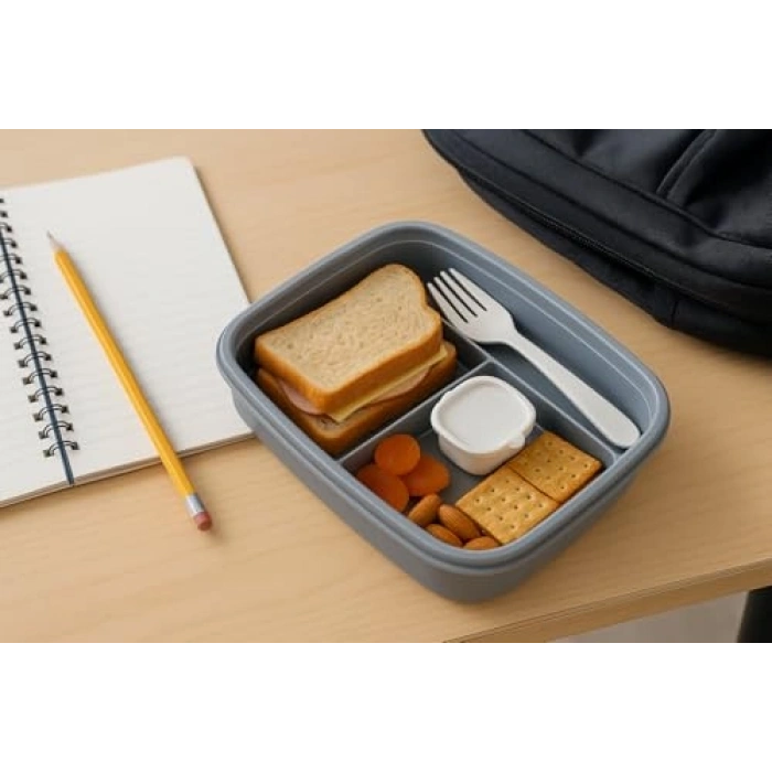3 Bölmeli Sızdırmaz Lunch Box, BPA İçermez