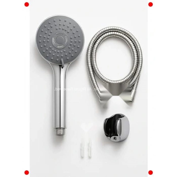 3 Fonksiyonlu Krom Duş Başlığı Seti - Su Tasarruflu