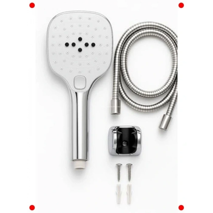 3 Fonksiyonlu Krom Duş Seti (Su Tasarruflu)