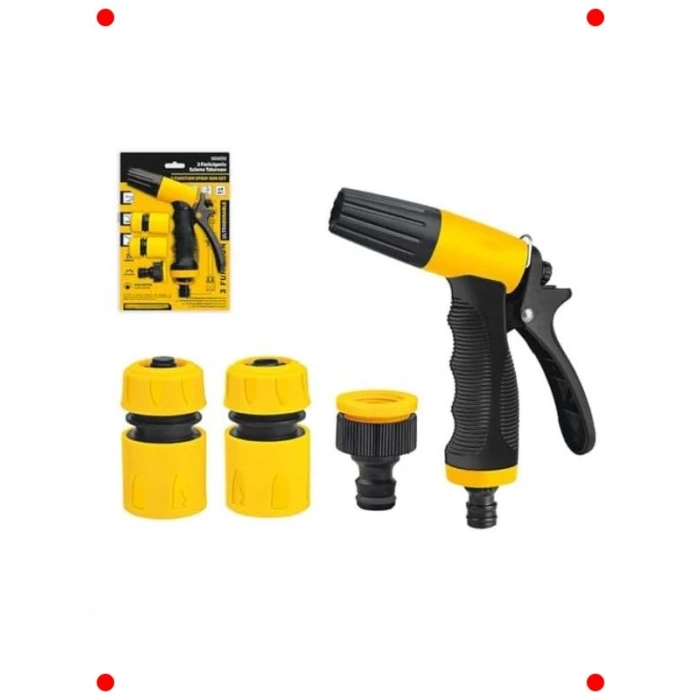 3 Fonksiyonlu Sulama Tabancası Seti (4 Parça)