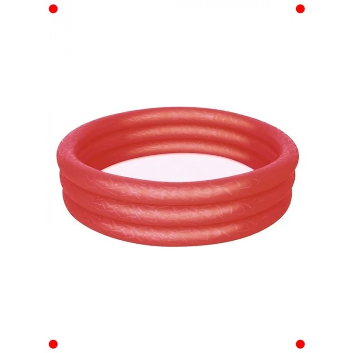 3 Halkalı Şişme Çocuk Havuzu Kırmızı Renk