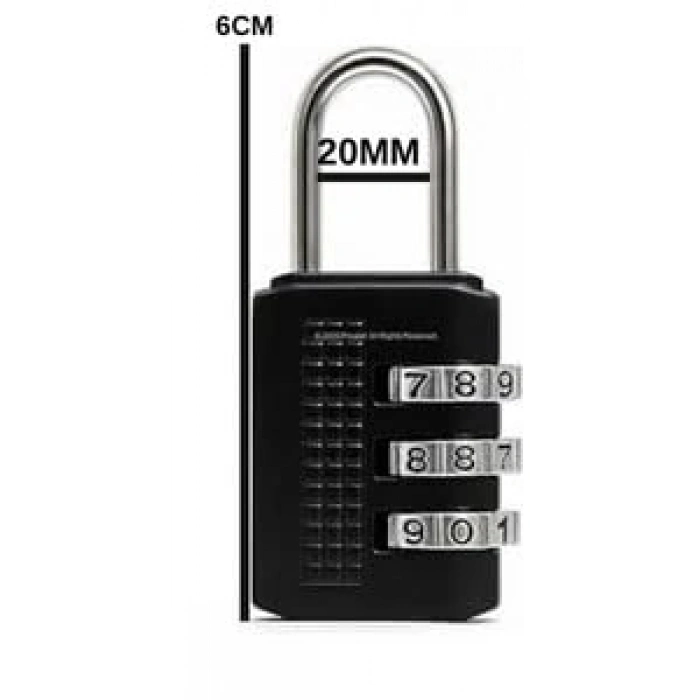 3 Haneli Şifreli Asma Kilit ile Güvenli Dolap ve Valiz Koruma