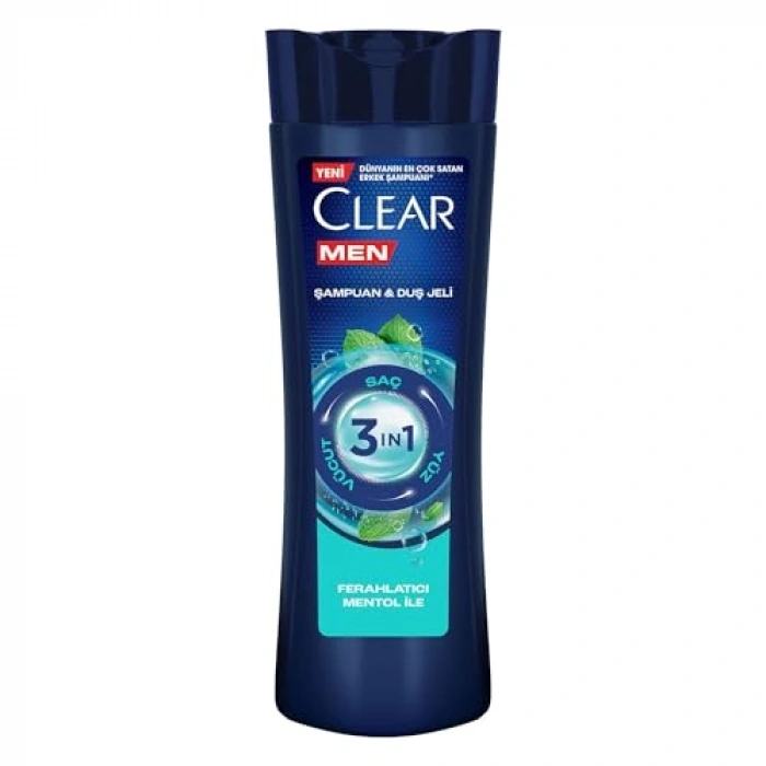 3 in 1 şampuan, duş jeli, ferahlatıcı etkili, 350 ml