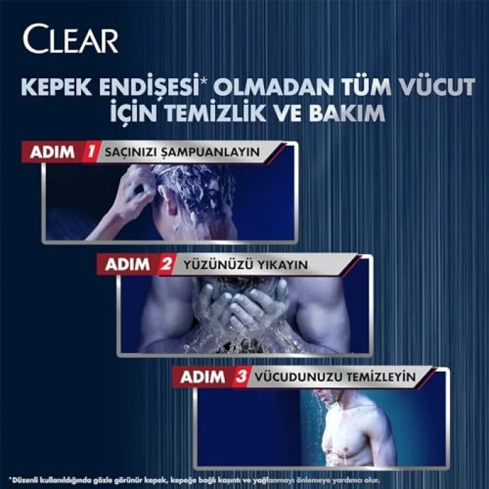 3 in 1 şampuan, duş jeli, ferahlatıcı etkili, 350 ml