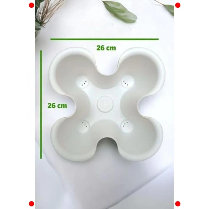 3 Katlı Şanslı Yonca Dekoratif Saksı Seti