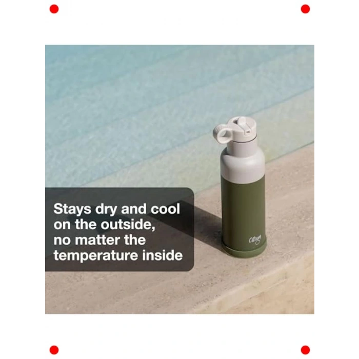 3 Katman Paslanmaz Çelik Termos Seti 500 ml Yeşil