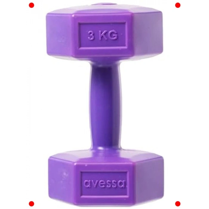 3 KG Plastik Dambıl Seti (2 Adet, Mor)