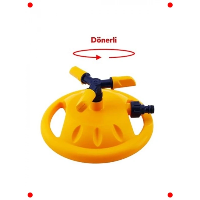 3 Kollu Dönerli Plastik Bahçe Sulama Fıskiyesi
