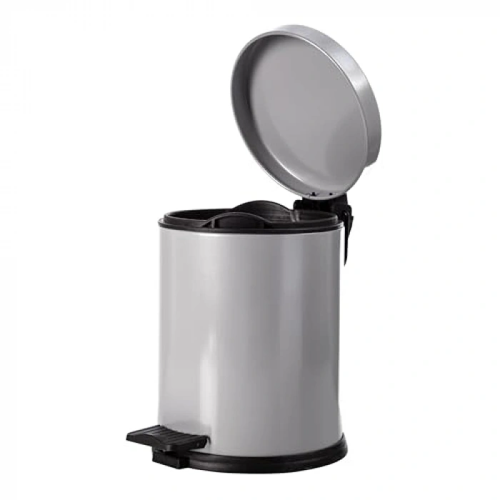 3 Litre Kapasiteli Pedallı Çöp Kovası, Gri Renk