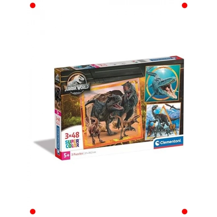 3lü Çocuk Yapboz Seti: Dinozor Dünyası Temalı