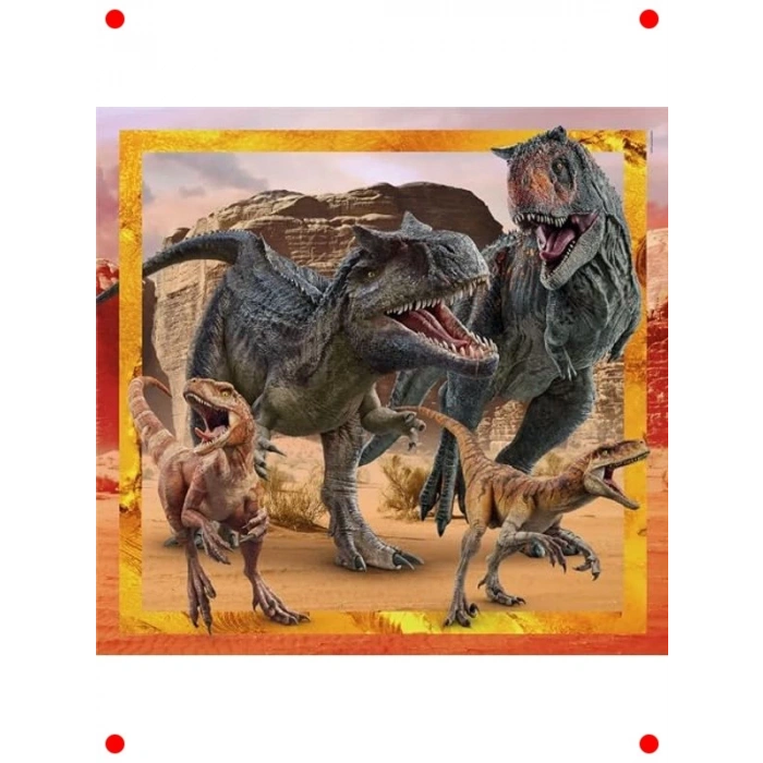 3lü Çocuk Yapboz Seti: Dinozor Dünyası Temalı