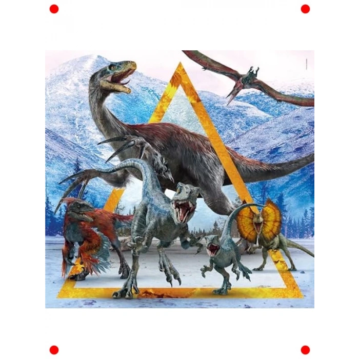 3lü Çocuk Yapboz Seti: Dinozor Dünyası Temalı