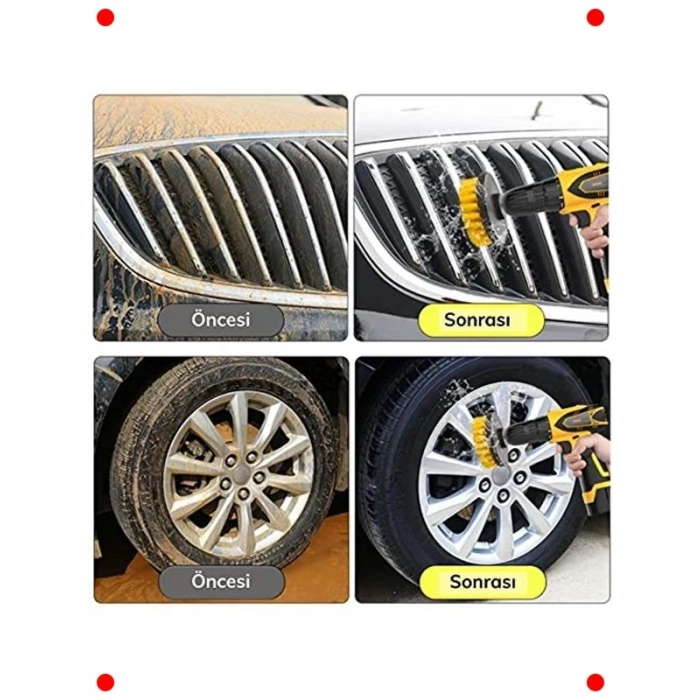 3lü Matkap Ucu Temizleme Fırçası Seti (Banyo/Araba)