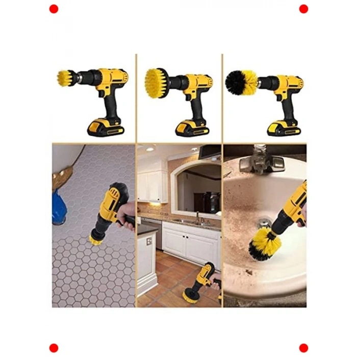 3lü Matkap Ucu Temizleme Fırçası Seti (Banyo/Araba)