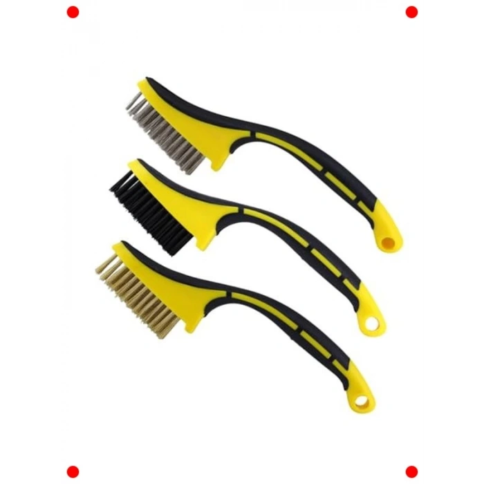 3lü Metal Fırça Seti - Çok Amaçlı Temizlik & Pas Sökücü