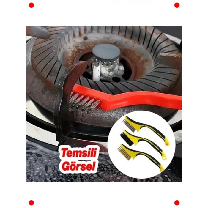 3lü Metal Fırça Seti - Çok Amaçlı Temizlik & Pas Sökücü