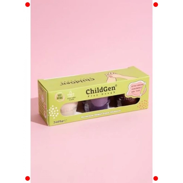 3lü Oyun Hamuru Seti - Mor, Beyaz, Kahverengi