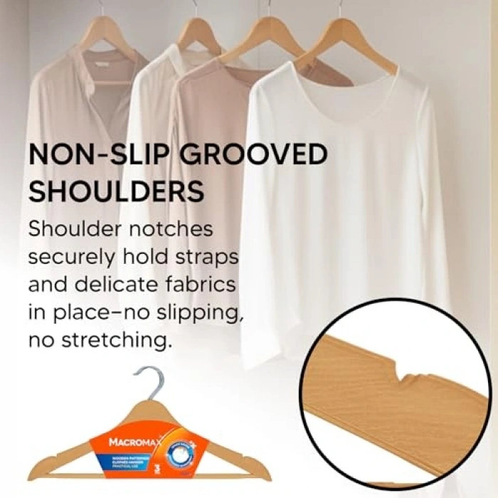 3lü Paket Ahşap Desenli Plastik Elbise Askısı