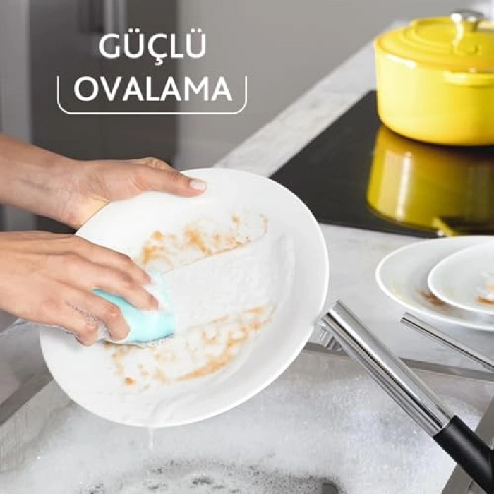 3lü Paket Düz Sünger Temizlik Seti, Aktif Enzimli