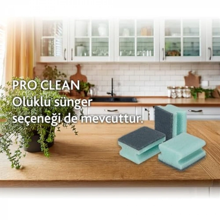 3lü Paket Düz Sünger Temizlik Seti, Aktif Enzimli