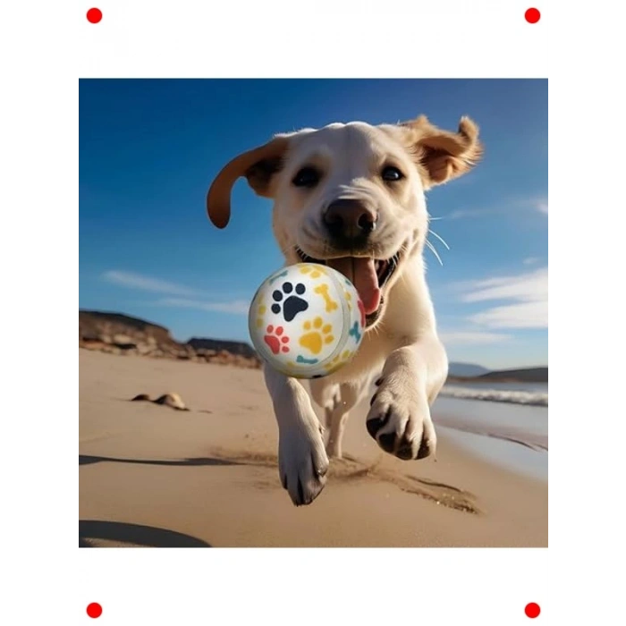 3lü Pati Desenli Kedi Köpek Oyun Topu 6.5 cm (Diş Dostu)