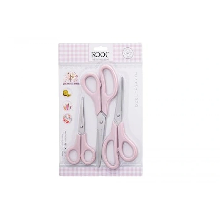 3lü Set Gıda Temasına Uygun Mutfak Makası, Pembe