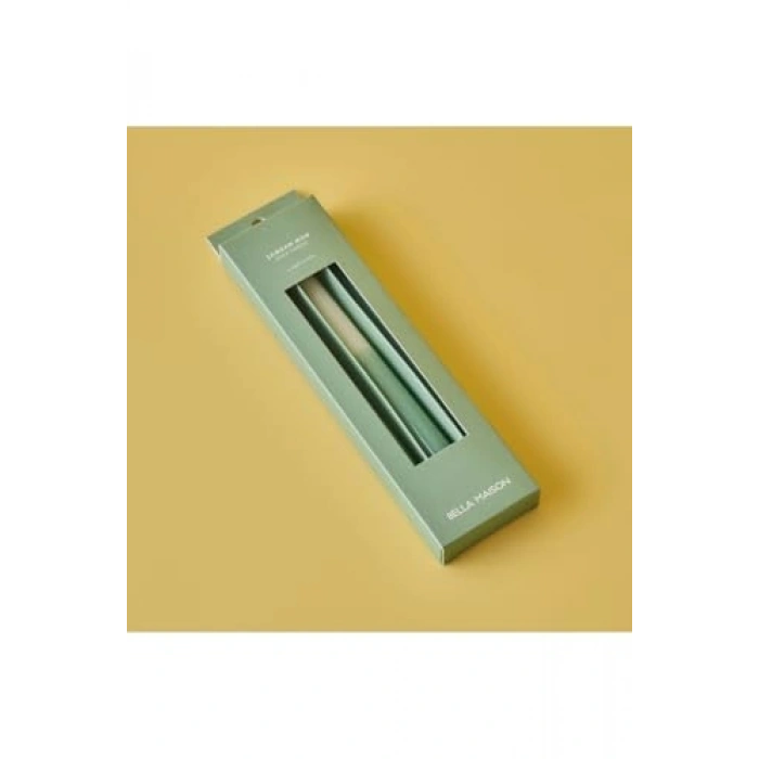 3lü Yeşil Mum Şamdan, 25x2 cm Ölçüsünde Şık Tasarım