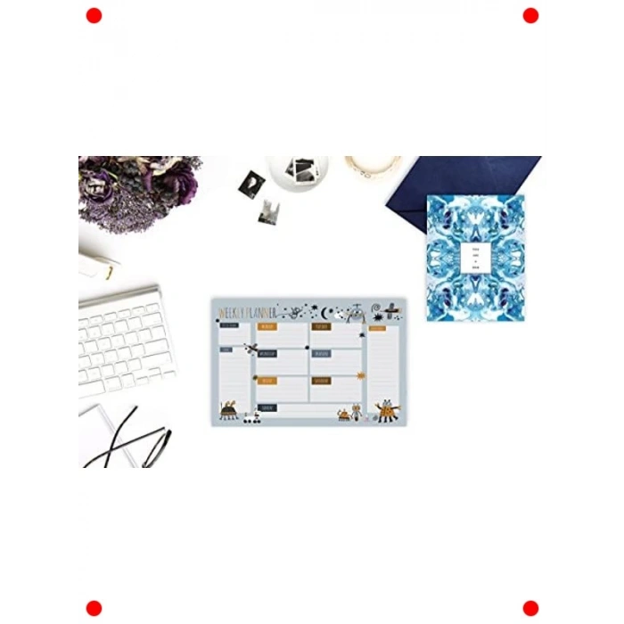 3 Parça Tarihsiz Masaüstü Planlayıcı Set - Bilim Temalı