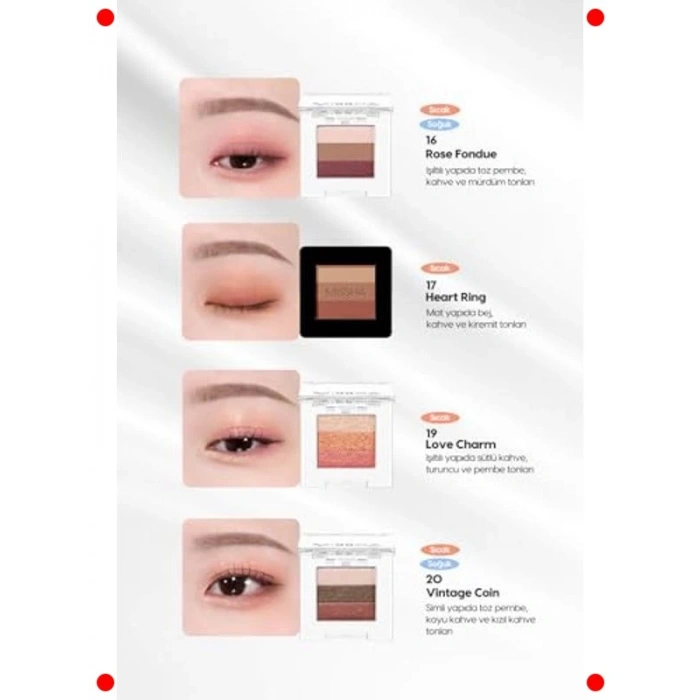 3 Renkli Dökülme Yapmayan Göz Farı Paleti No.3