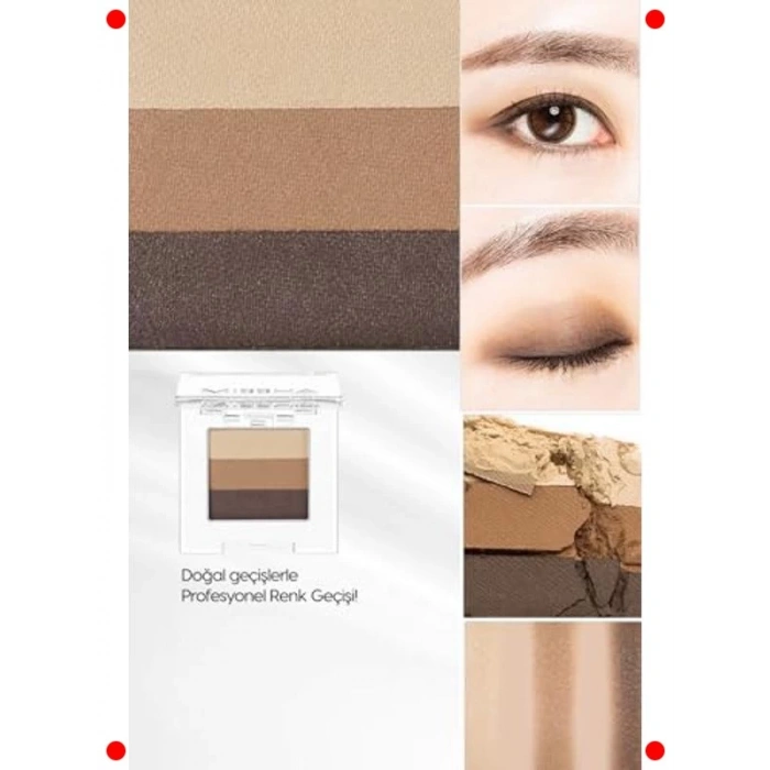 3 Renkli Göz Farı Paleti - Dökülme Yapmaz (Kum Dalga)