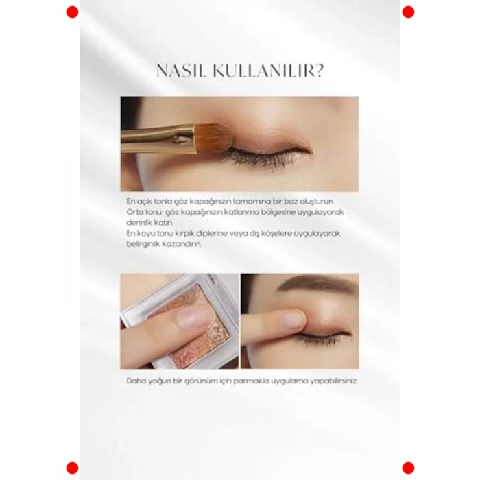 3 Renkli Göz Farı Paleti - Dökülme Yapmaz (Kum Dalga)