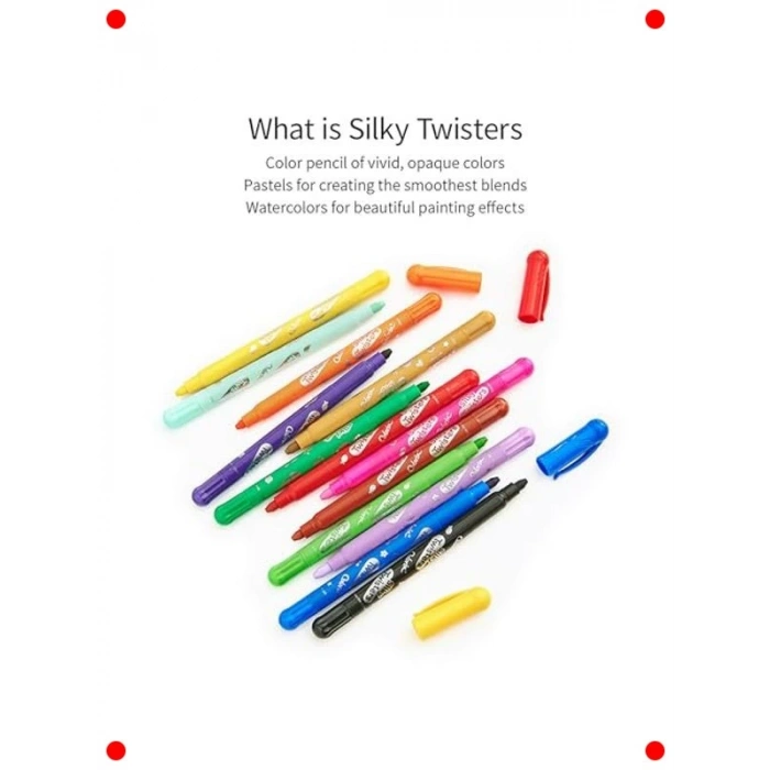 3ü 1 Arada İpeksi Bükmeli Kalem Seti - 12 Renk